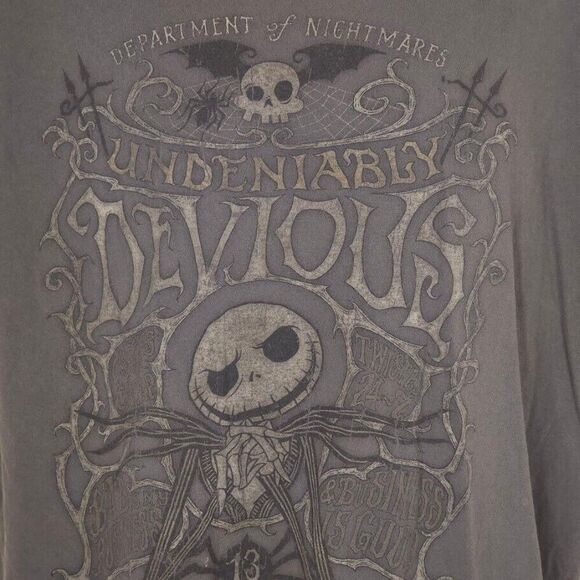 Nightmare Before Christmas T Shirt Mens Size Large Gray Disney Jack Skellington - Picture 3 of 6